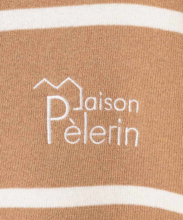 自由区 L コットンウールハイゲージボーダー ニット キャメル×オフ