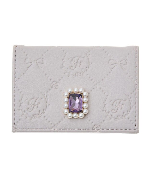 Maison de FLEUR パールビジューモノグラムカードケース Lavender