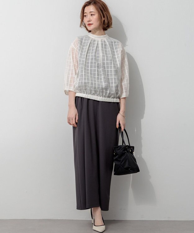 23区 【先行予約】ダブルフェイスジャージー Iラインワンピース グレー系