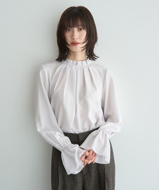 YECCA VECCA タックデザインブラウス Light Gray