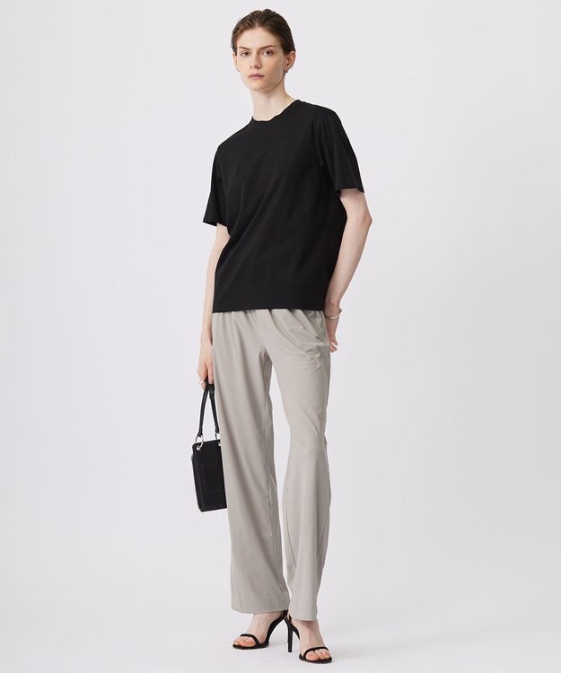 ICB 【接触冷感・UVカット・速乾・洗える】マットスキューバ セミワイドパンツ ライトオリーブ系