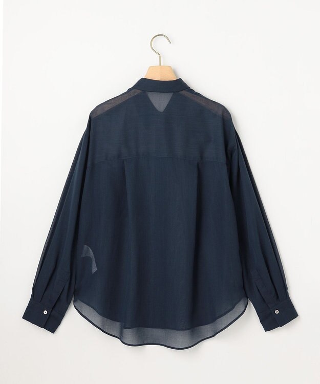 組曲 エアリーボイルシアー シャツ ネイビー系