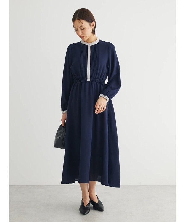 Green Parks ・ＥＬＥＮＣＡＲＥ　ＤＵＥ　バイカラーピンタックワンピ Navy
