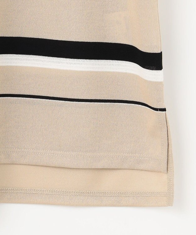 J.PRESS LADIES L パネルボーダー フレンチスリーブ カットソー ベージュ系1