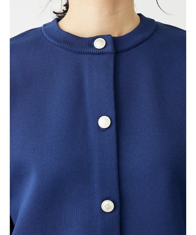 Green Parks ゴールド釦ボックス型カーディガン Navy