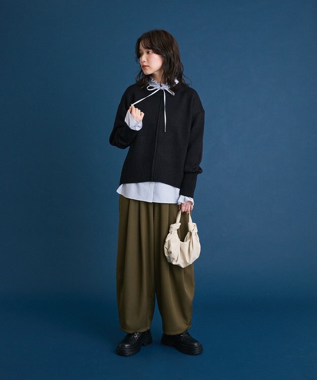 Green Parks ウエストタックイージーパンツ Khaki