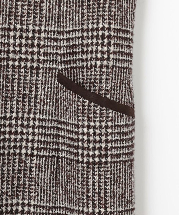 J.PRESS LADIES L ウールシルクツイードグレンチェック ジャンパースカート ブラウン系3