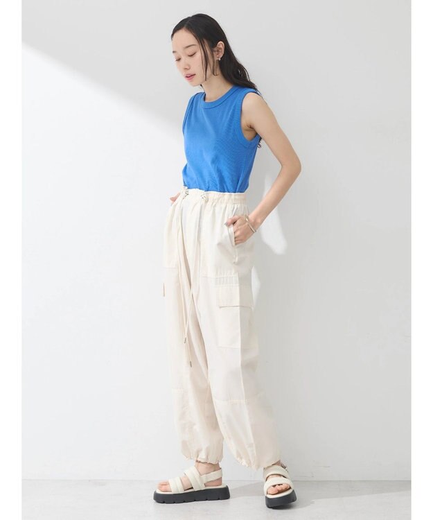 earth music&ecology リブタンクトップ Blue