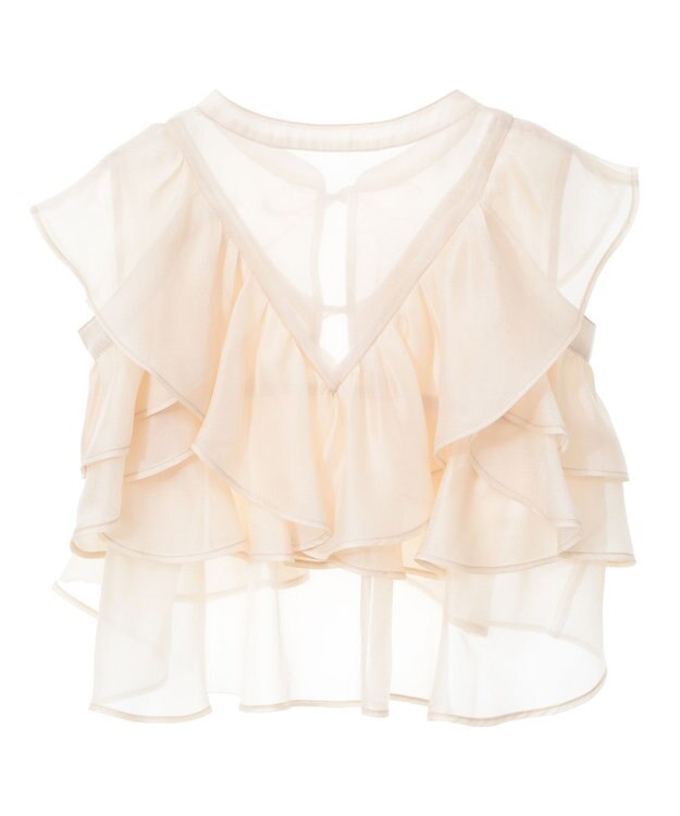 earth music&ecology SET2点フリルボレロ＋ナローワンピース ライトベージュ