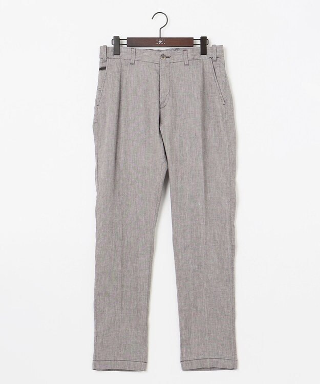 JOSEPH ABBOUD 【ウエストも伸びる/ストレッチ】 リヨセルリネンムーブパンツ ダークブラウン系