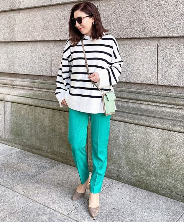 LA BAGAGERIE 【インスタグラマー chiyoさん×LA BAGAGERIE】コンビスマホショルダー グレージュ×ピスタチオ