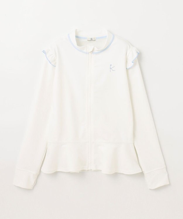 組曲 KIDS 【XS-Lサイズ】フリル ラッシュガード オフホワイト系