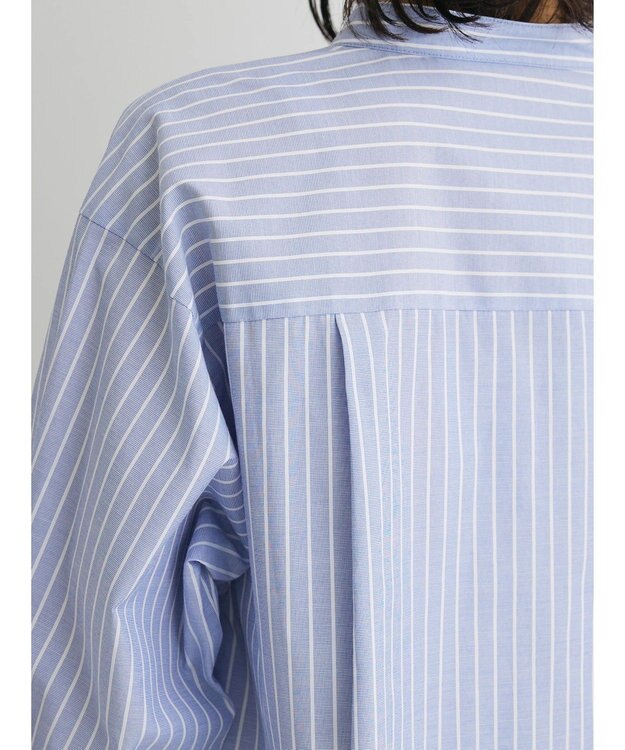 Green Parks パール釦ストライプシャツ Stripe Sax