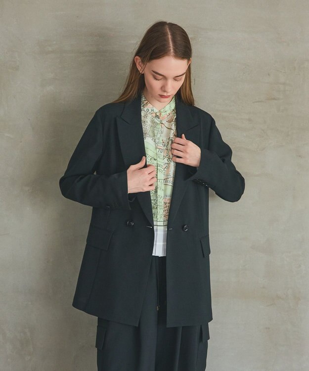 GRACE CONTINENTAL ダブルブレストライトジャケット ブラック