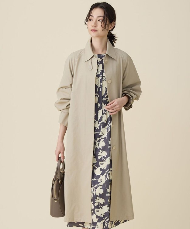 自由区 S コットンナイロンバルカラー コート ベージュ