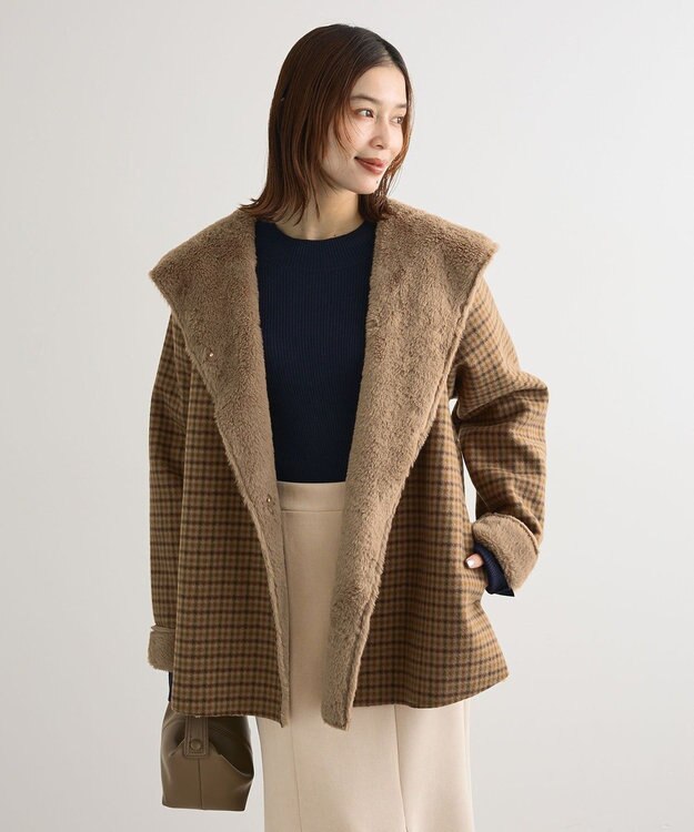 Green Parks フーディガウンコート Check