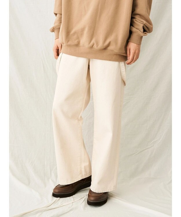 CRAFT STANDARD BOUTIQUE 【２ｗａｙ】デニムサロペットパンツ Ivory