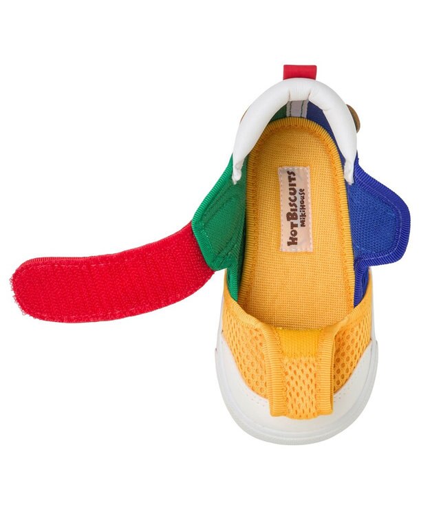 MIKI HOUSE HOT BISCUITS 【14-15cm】かかと顔 メッシュ セカンドベビーシューズ マルチカラー