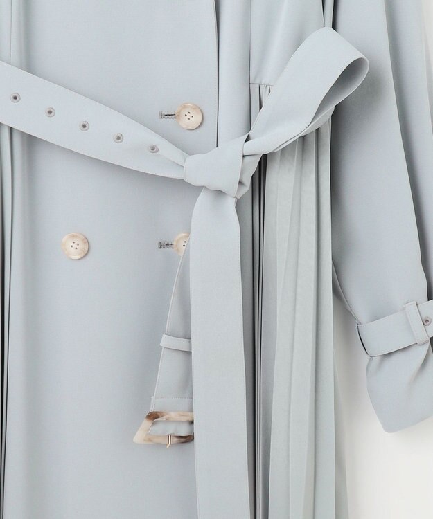 ANY SIS 【UVカット・花粉ガード】プリーツデザイントレンチ コート ミント