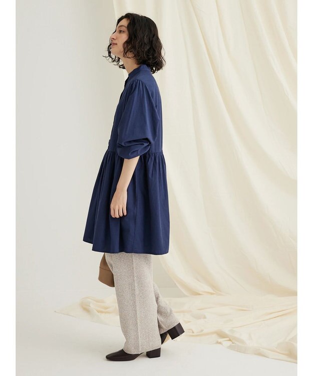 CRAFT STANDARD BOUTIQUE ウエスト切替ギャザーチュニック Navy