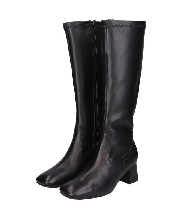 Bridget Birkin 【PARADIS COULEUR】スクエアトウストレッチロングブーツ ブラック