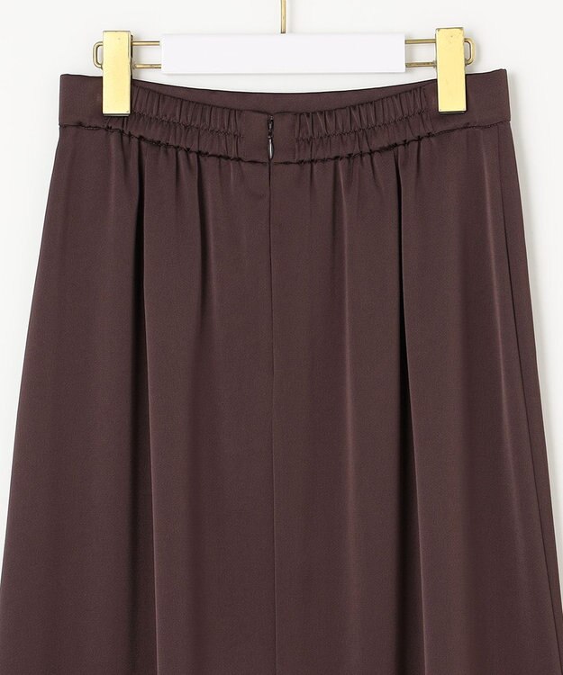 ANY SIS 【洗える】ダルサテンナロー スカート ブラウン