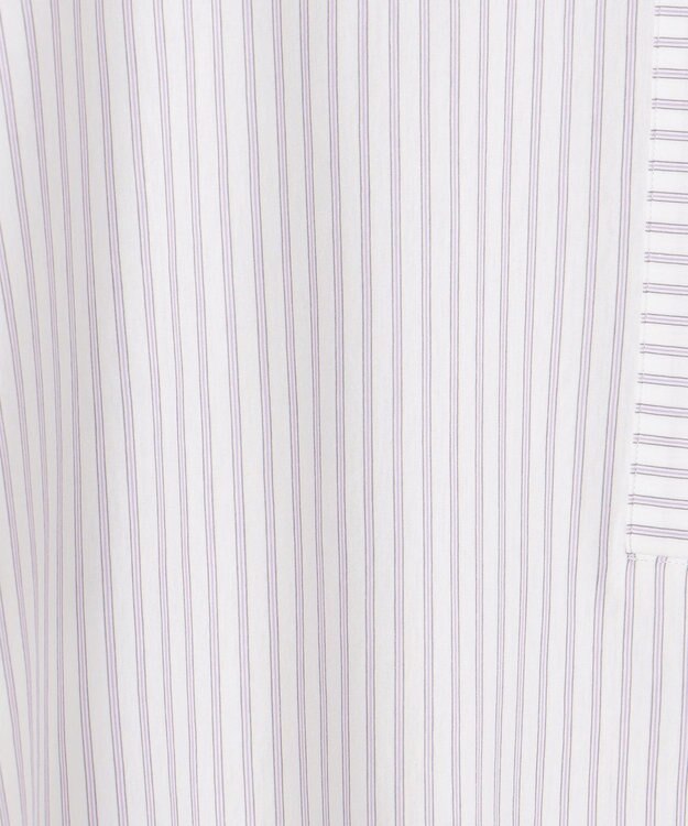 J.PRESS LADIES L ストライプジャージー ドルマンスリーブ カットソー ふじ色系1