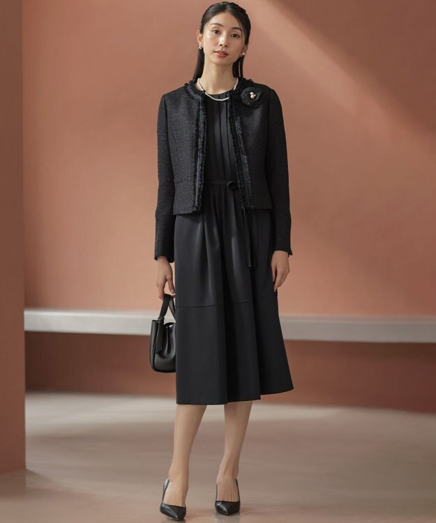 組曲 S 【KUMIKYOKU NAVY】ラメループモールツイード ジャケット ネイビー系