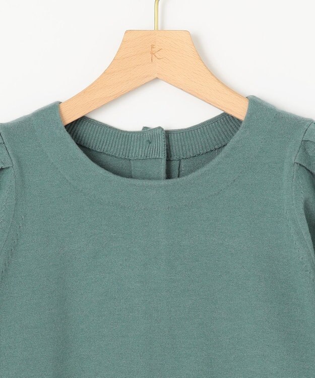 組曲 L 【前後着用可】BOREROタックプルオーバー ニット ライトグリーン系