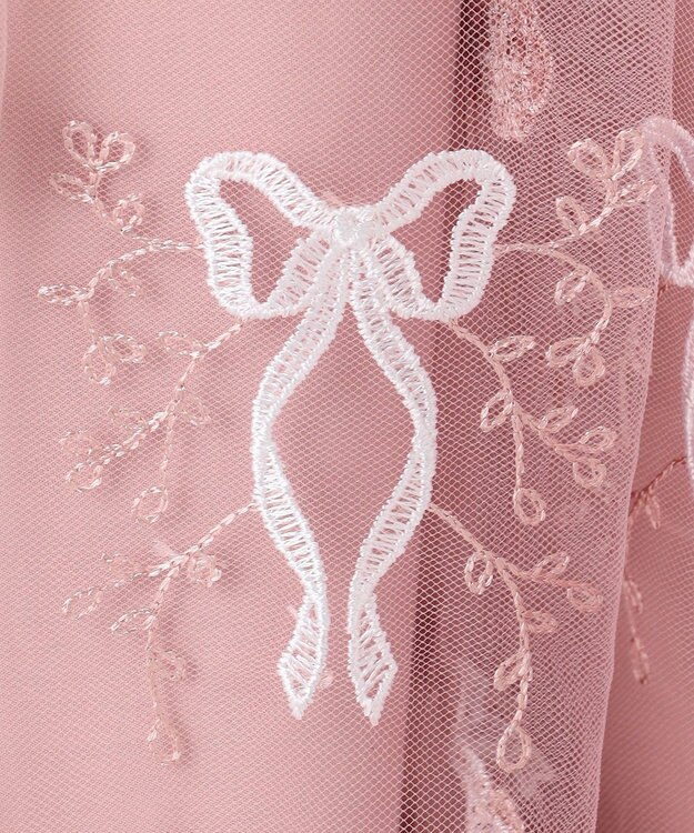 ANY KIDS バレエ刺繍チュールワンピース ホワイト×ピンク