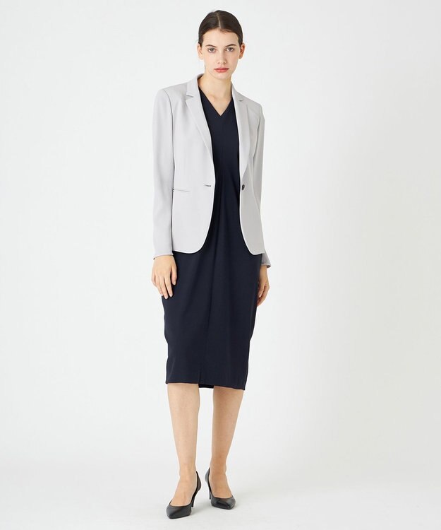 BEIGE， 【L-size】CINDY / Vネックドレス Navy