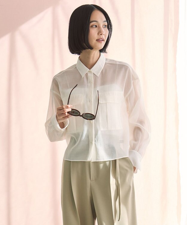 UNFILO イージーチノ ベルト付きパンツ ベージュ