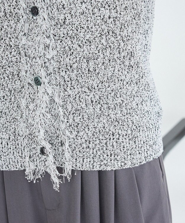 CRAFT STANDARD BOUTIQUE フリンジノースリーブニットプルオーバー Light Gray Mixture