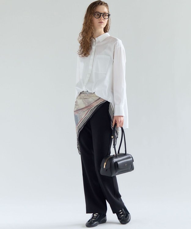 23区 【先行予約】コットンシルク マップ柄 ストール モノトーン