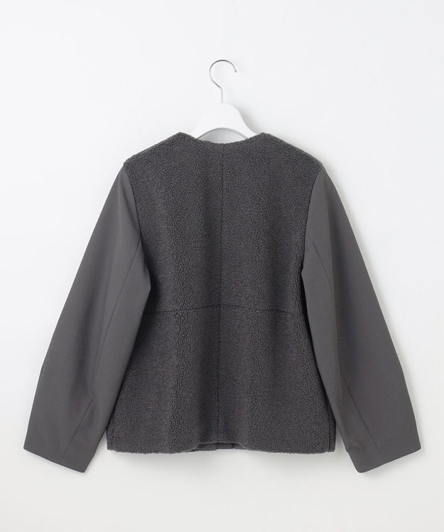 自由区 S 【洗える】ボアコンビ アウター スレート