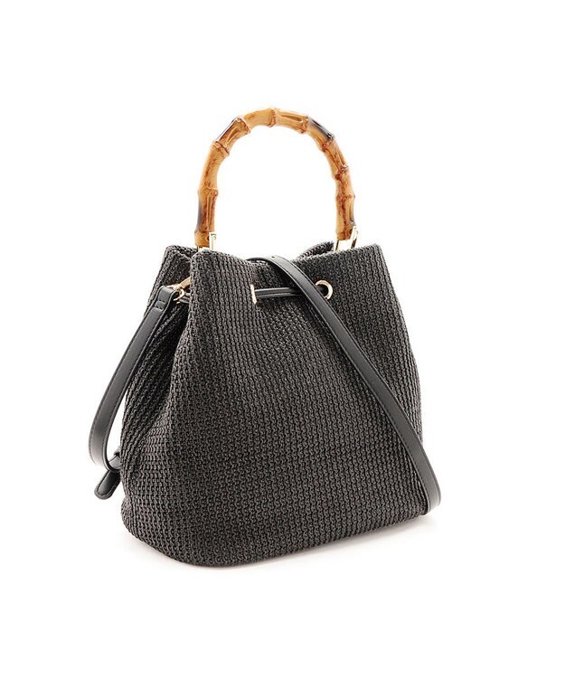 MioFIRANO ガーターステッチバンブーハンドルバッグ 2WAY　FIRANO フィラノ BLACK