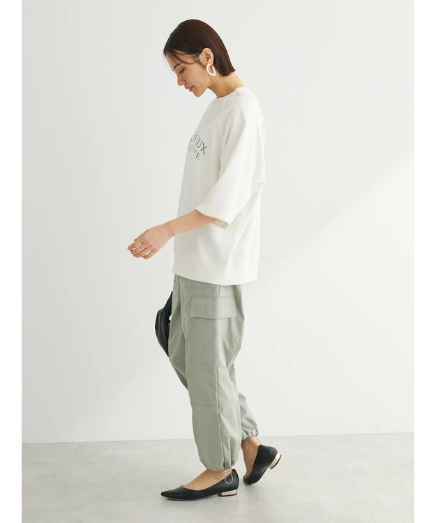 Green Parks BEST PRICE ２ｗａｙ ミニ裏毛ロゴトレＴＥＥ Off White