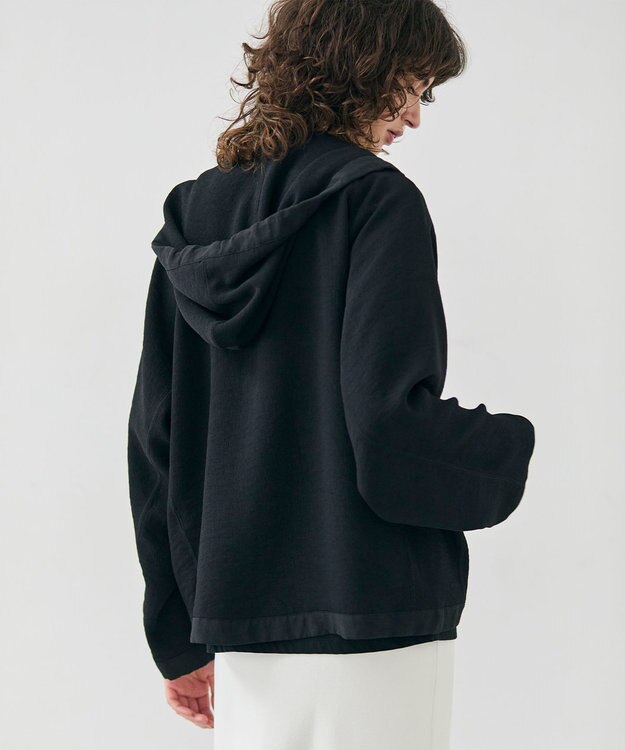 BEIGE， 【洗える】BROOM / スウェット風オーバーサイズドロストパーカー Black