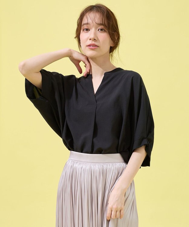 ANY L タックスリーブブラウス ブラック