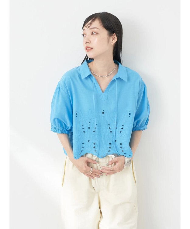 earth music&ecology エンブロイダリープルオーバー Off White