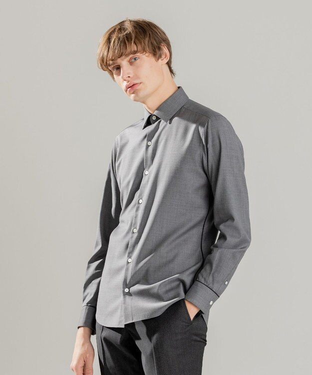 JOSEPH HOMME ACTIVE TROPICAL WOOL SHIRT ライトグレー系