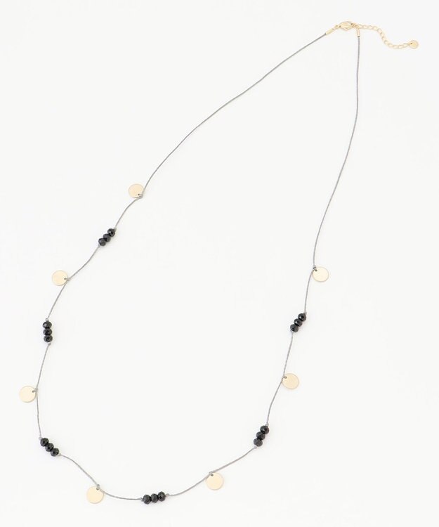 自由区 【カタログ掲載】ストーンメタルプレートコード ネックレス シルバー系