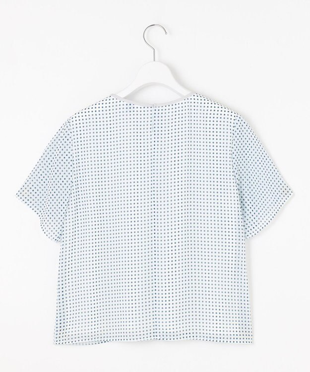 J.PRESS LADIES S 【洗える】スクエアープリント カットソー ブルー系