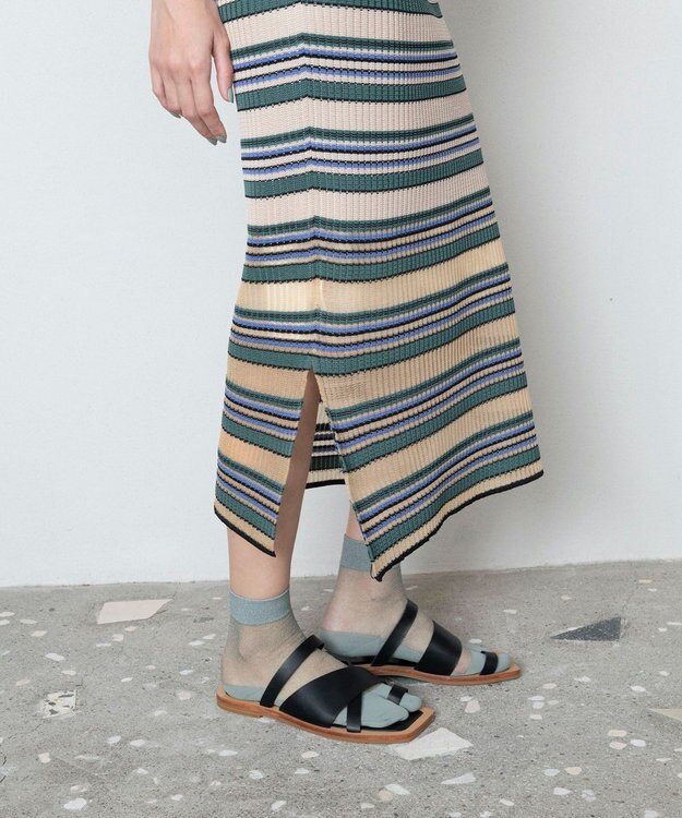 TRICOTE BORDER SKIRT／ボーダースカート 82BEIGE