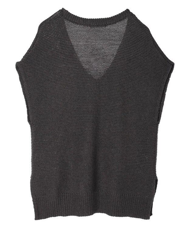 AMERICAN HOLIC リネンブレンドニットベスト Charcoal Gray