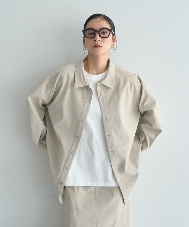 YECCA VECCA レザーライクシャツジャケット Black