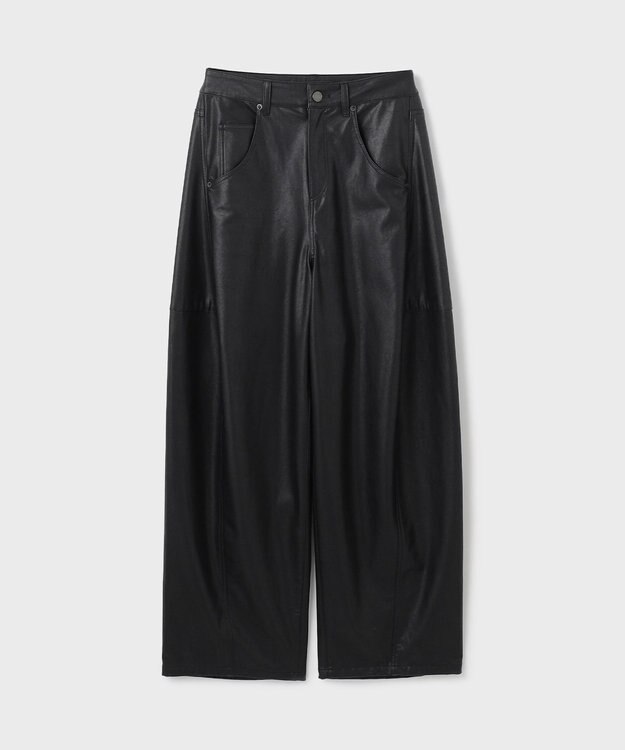 GRACE CONTINENTAL クラッシュレザーエッグパンツ ブラック