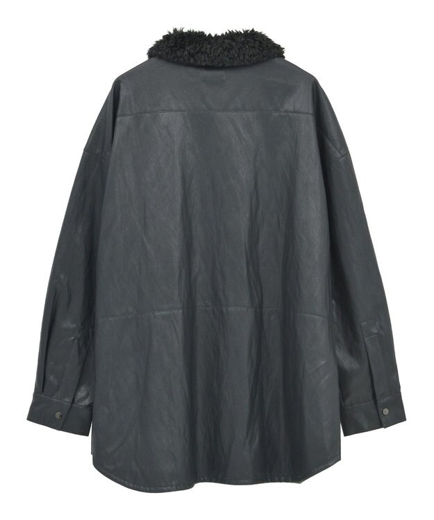 YECCA VECCA レザーライクシャツジャケット Black