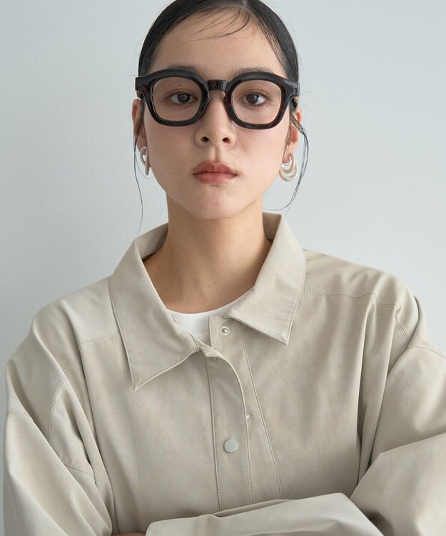 YECCA VECCA レザーライクシャツジャケット Black