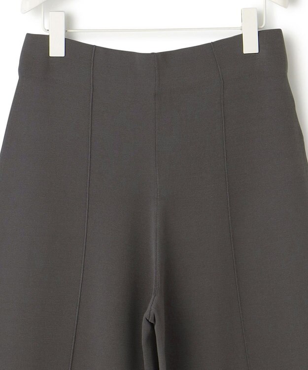 ICB L 【洗える】ハイゲージスムース ワイドパンツ チャコール系